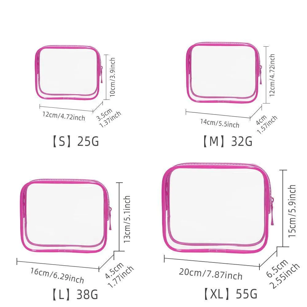 Cosmetic Bag PVC 4PCS 9Colors