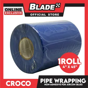 Croco Pipe Wrapping Tape Non-Adhesive 4x45'' 1roll (Blue) Easy to Apply for Aircon Wires