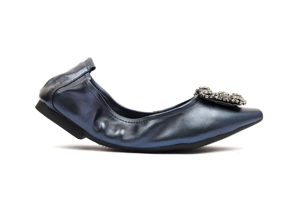 Crystal Buckle Foldable Flats