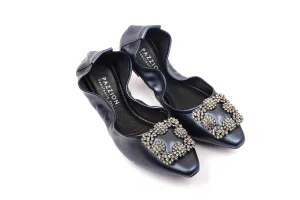 Crystal Buckle Foldable Flats