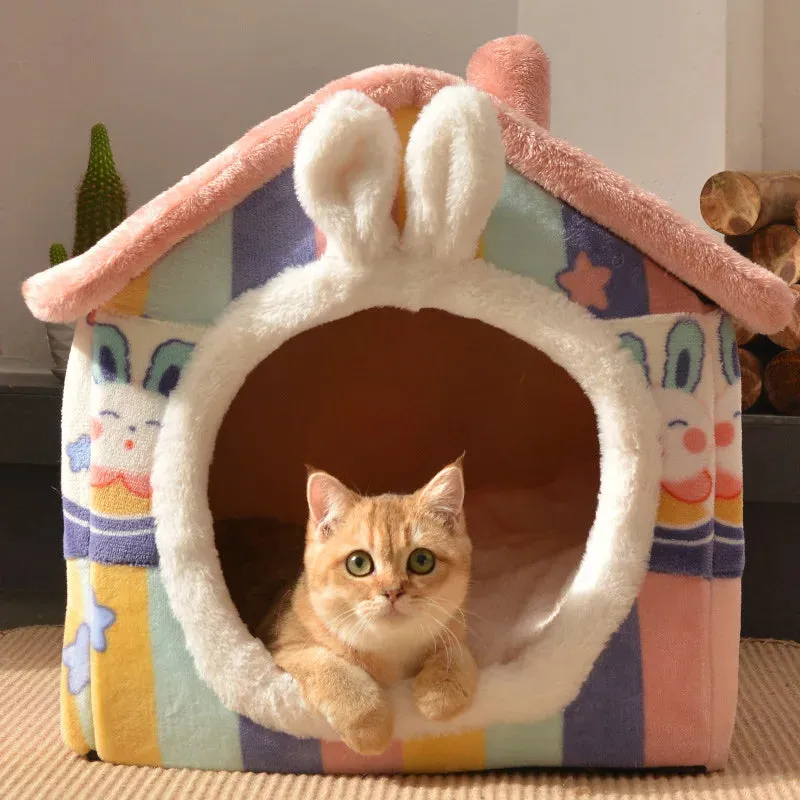 Cuddly Critter Cave 🐾✨ Foldable Pet Haven for Tiny Tails 🐶🐱