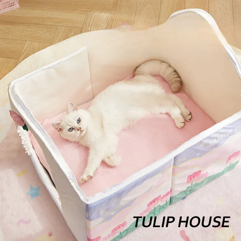 Cuddly Critter Cave 🐾✨ Foldable Pet Haven for Tiny Tails 🐶🐱
