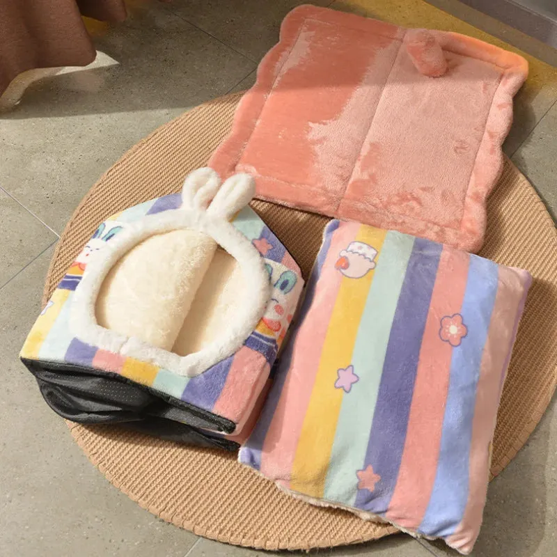 Cuddly Critter Cave 🐾✨ Foldable Pet Haven for Tiny Tails 🐶🐱