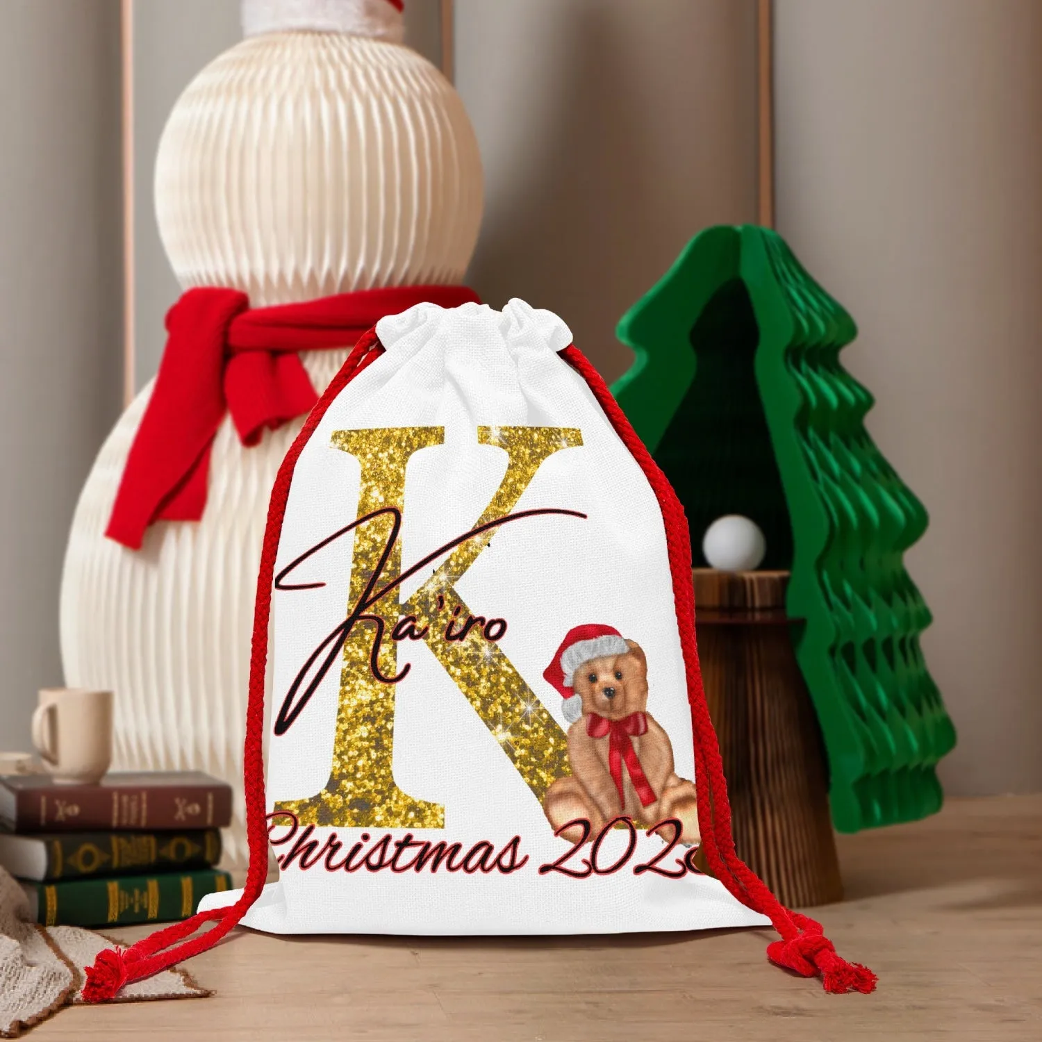 Custom Christmas Linen Bag