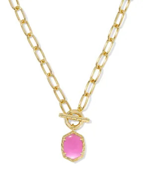 Daphne Link and Chain Necklace in Gold Azalea Illusion