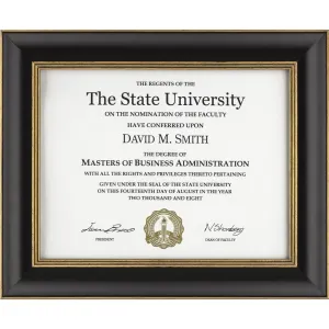 DAX Gold Accent Wood Document Frame