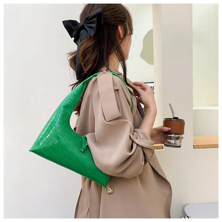 Delaney Faux Leather Snake Skin Wide Irregular Handbag