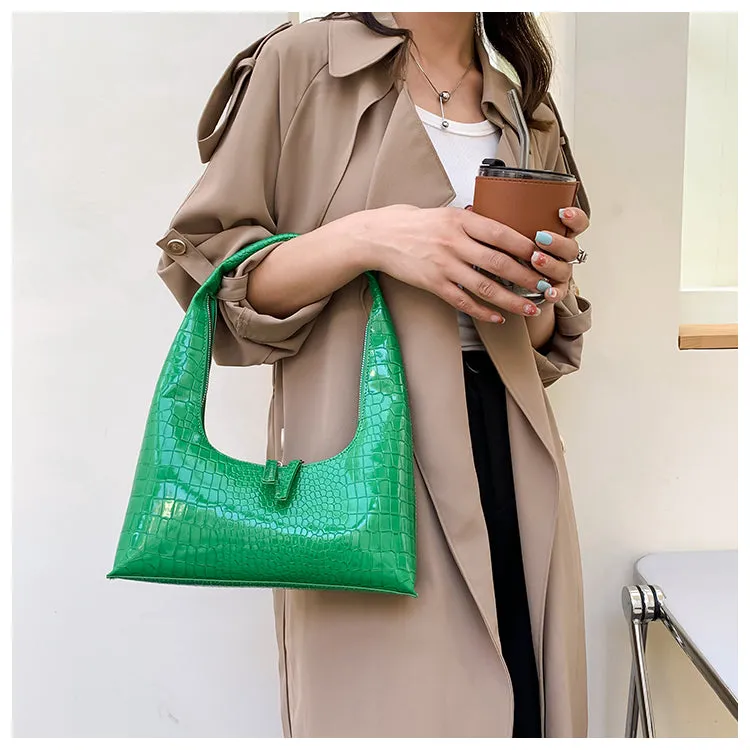 Delaney Faux Leather Snake Skin Wide Irregular Handbag