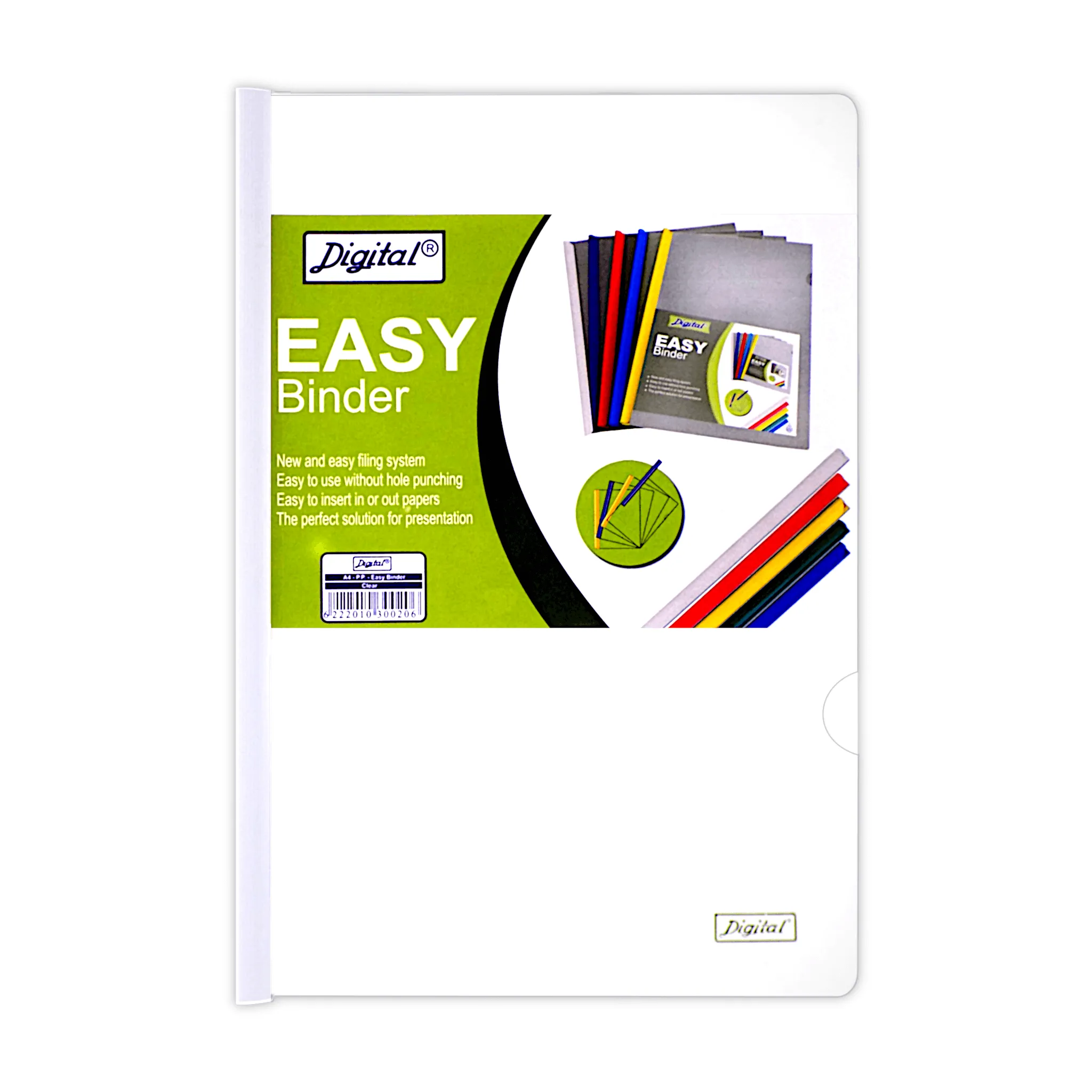 Digital Plastic Presentation File with Sliding Bar Clear A4