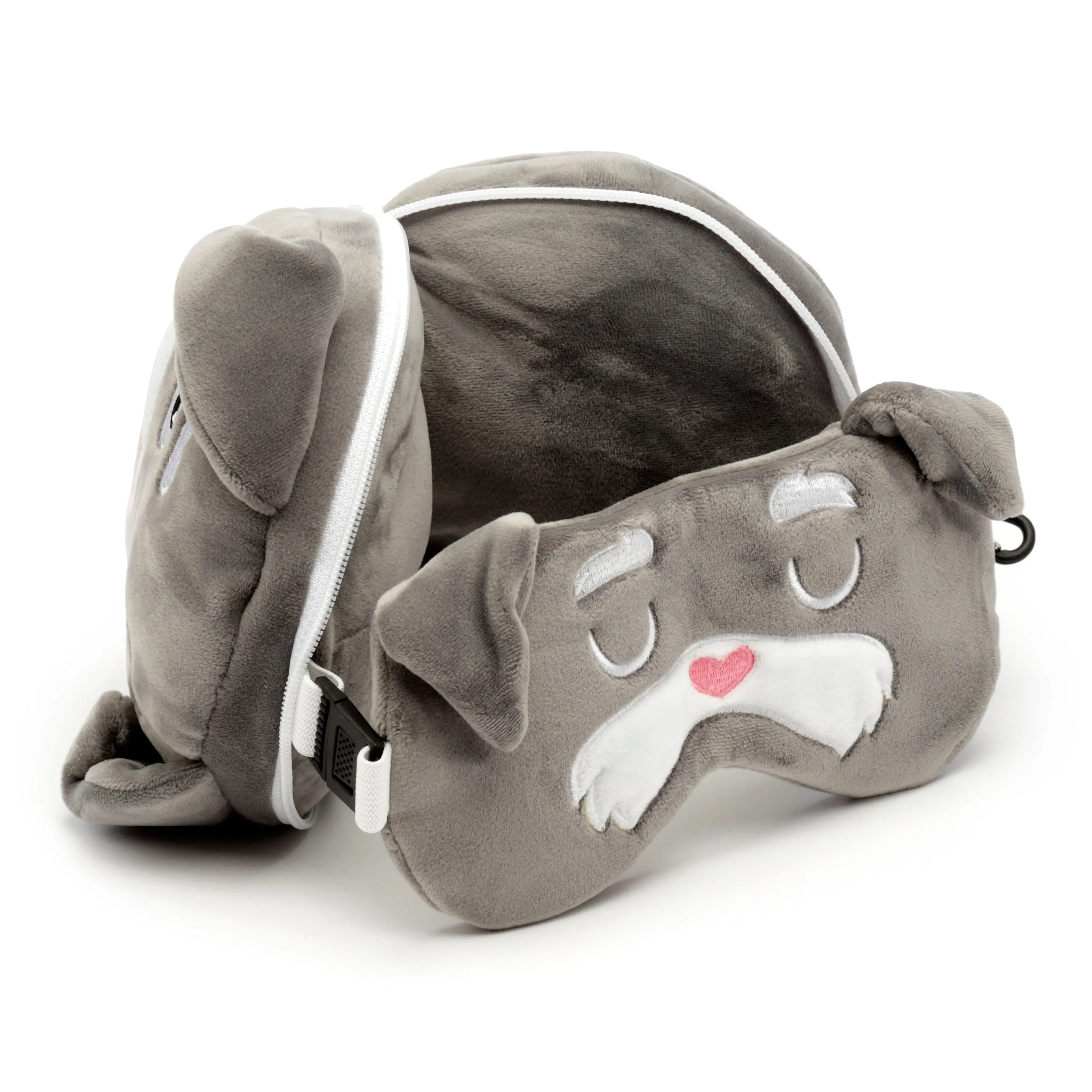 Dog Squad Relaxeazzz Plush Round Travel Pillow & Eye Mask Set