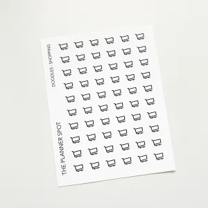 Doodle Planner Stickers - Shopping
