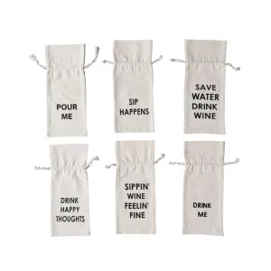 Drink Me Cotton Wine Bag