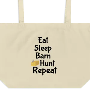 Eat Sleep Barn Hunt Repeat X-Large Tote/Shopping Bag - Oyster