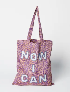 EMBROIDERED NOW I CAN SARI SHOPPER BAG