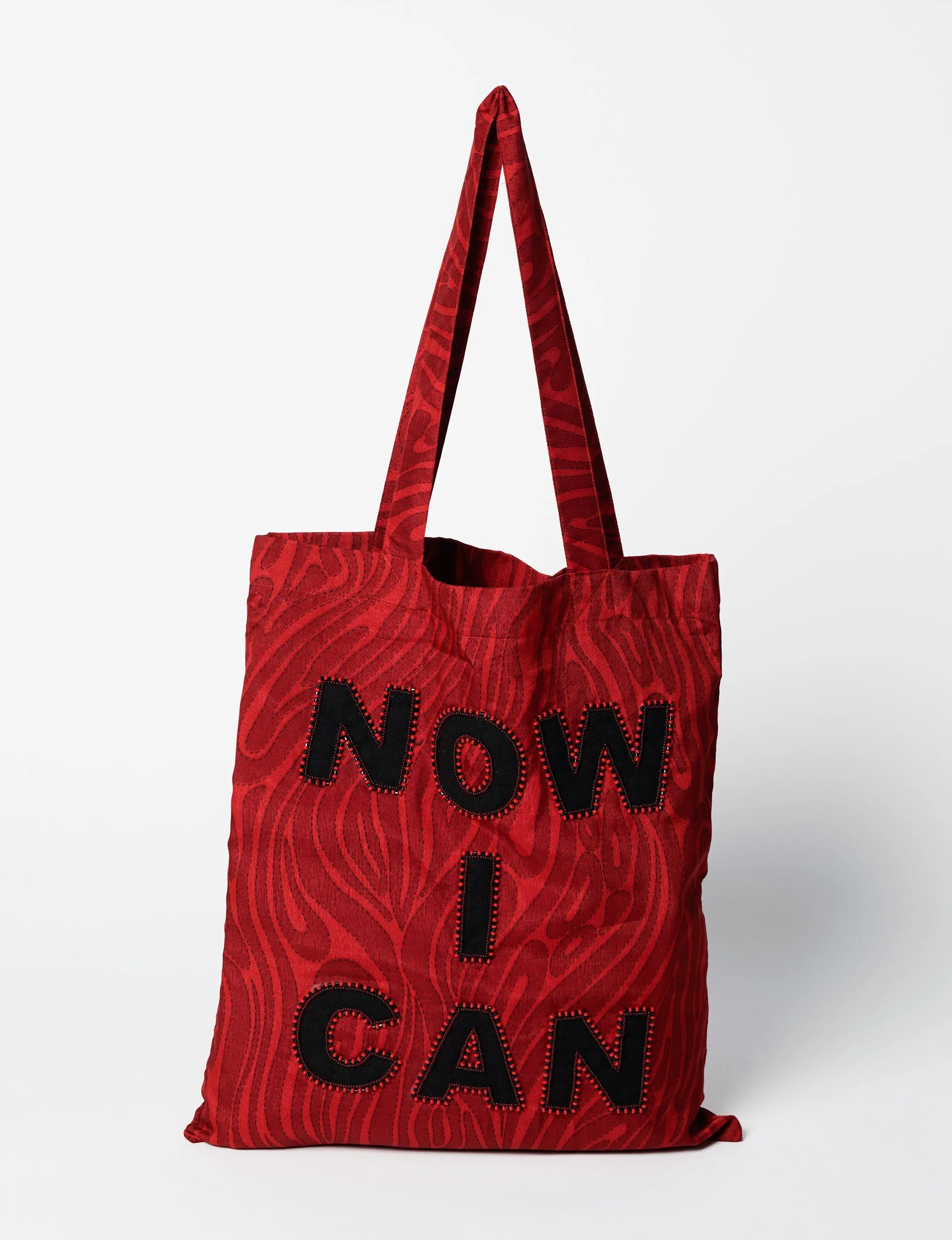 EMBROIDERED NOW I CAN SARI SHOPPER BAG