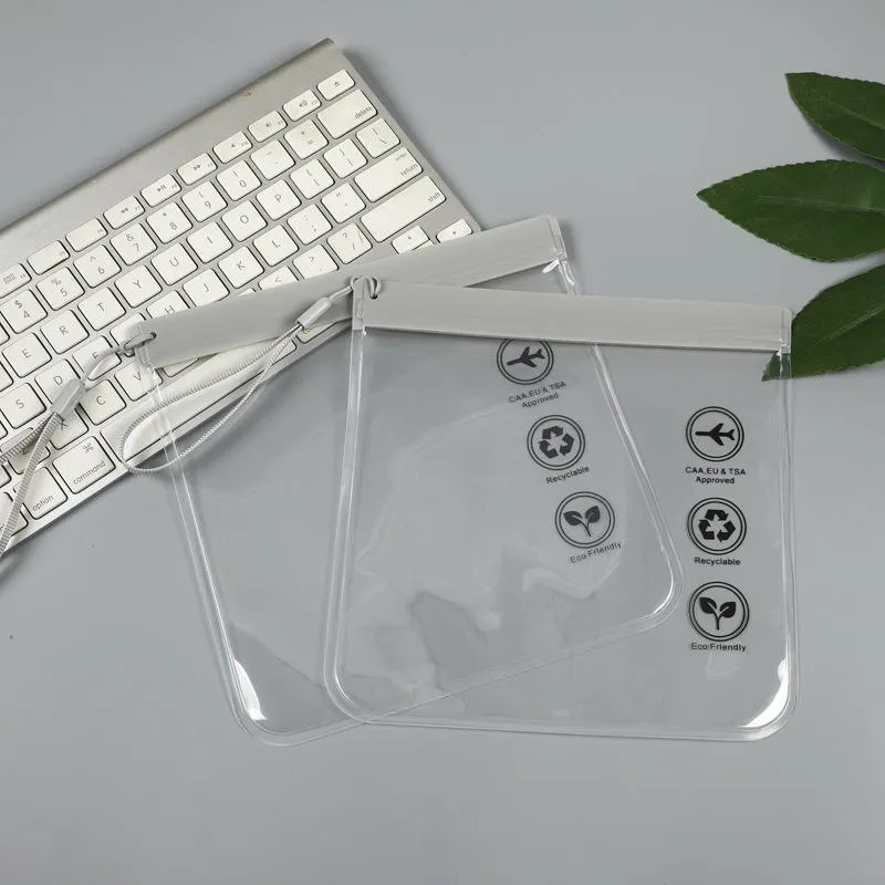 EVA Clear Zipper Pouch Black Grey 10PCS