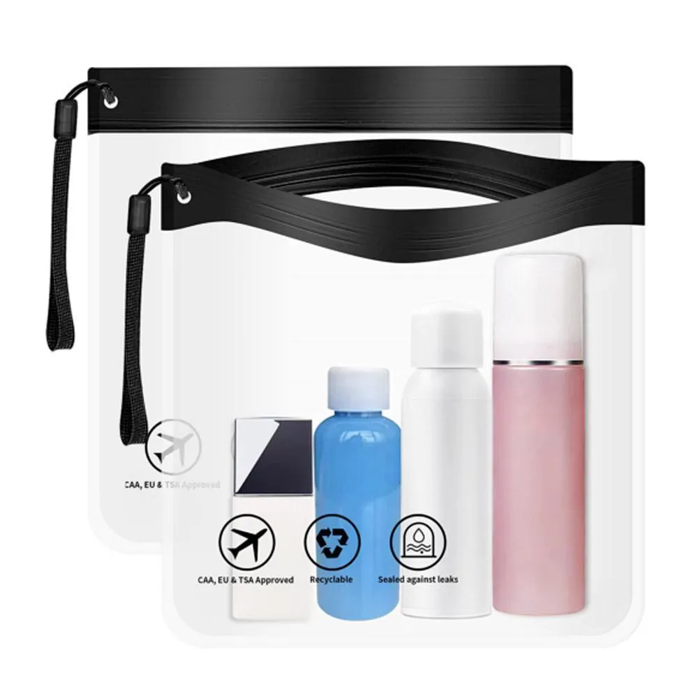 EVA Clear Zipper Pouch Black Grey 10PCS