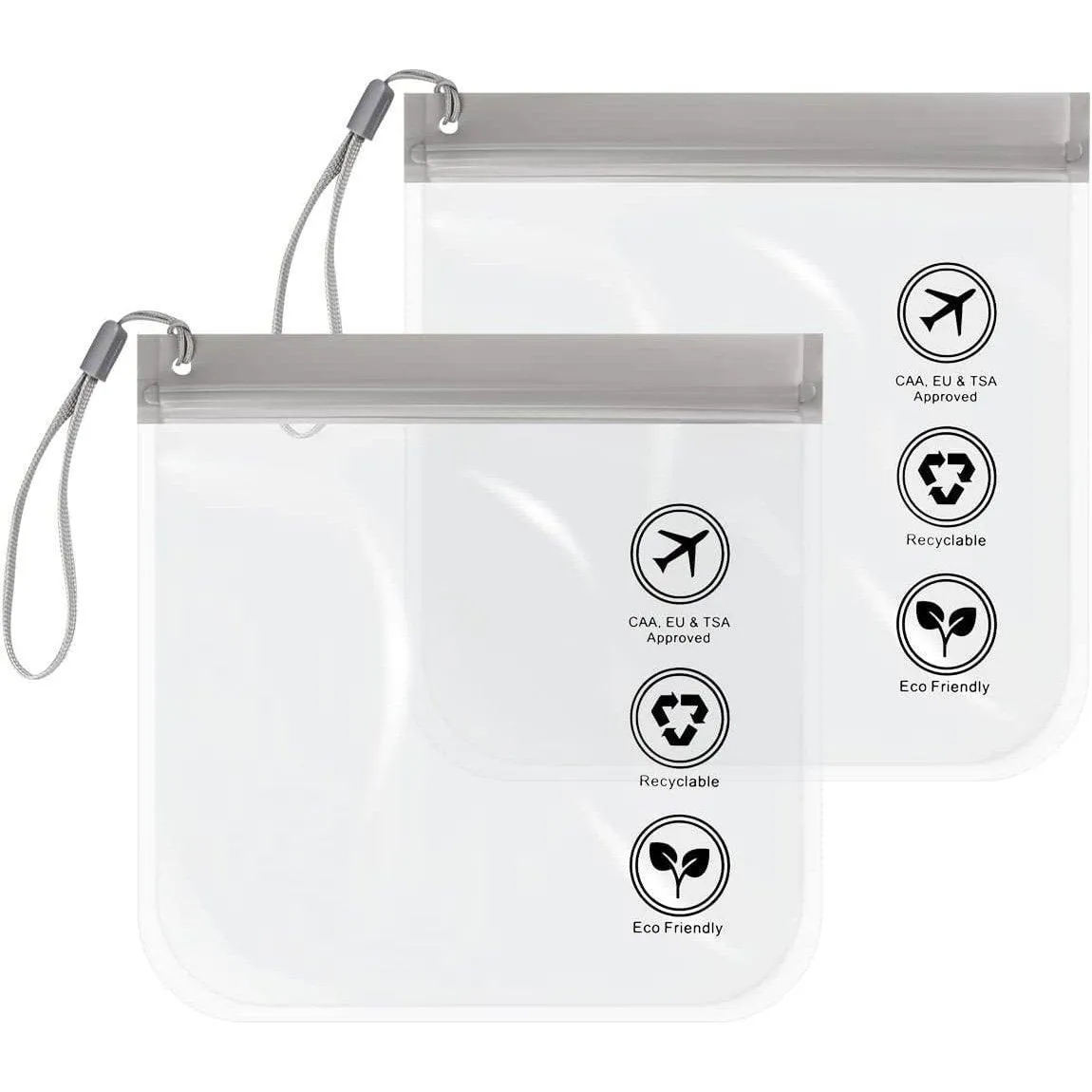 EVA Clear Zipper Pouch Black Grey 10PCS