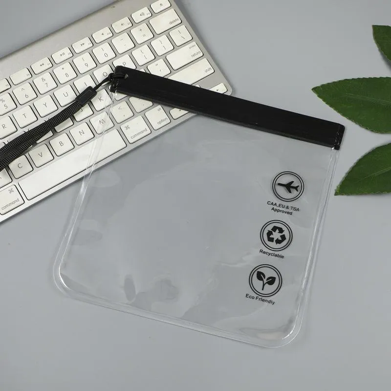EVA Clear Zipper Pouch Black Grey 10PCS