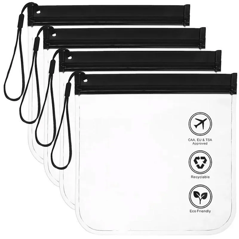 EVA Clear Zipper Pouch Black Grey 10PCS