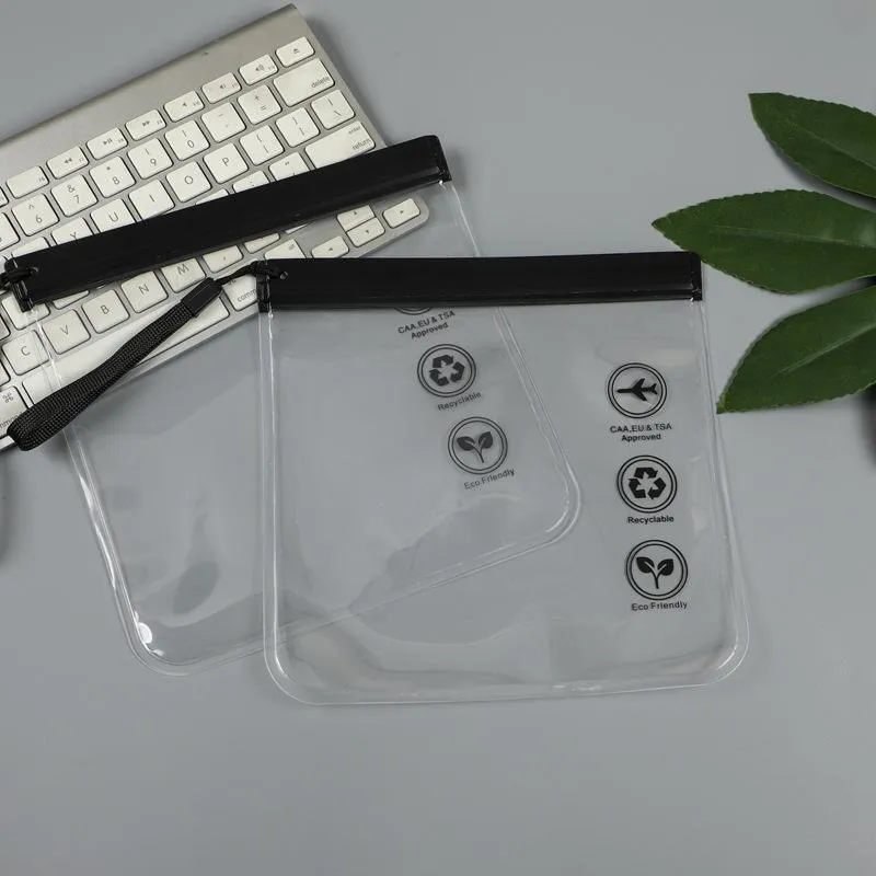 EVA Clear Zipper Pouch Black Grey 10PCS