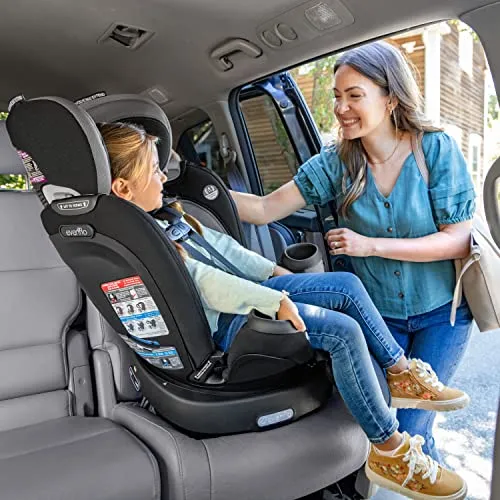 Evenflo Revolve360 Extend Rotational All-in-One Convertible Car Seat with Quick Clean Cover, 360° Rotation, Rear-Facing Up to 50 Lbs, Rowe Pink