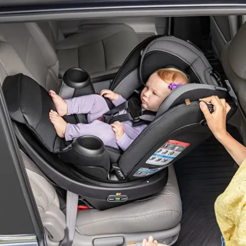 Evenflo Revolve360 Extend Rotational All-in-One Convertible Car Seat with Quick Clean Cover, 360° Rotation, Rear-Facing Up to 50 Lbs, Rowe Pink