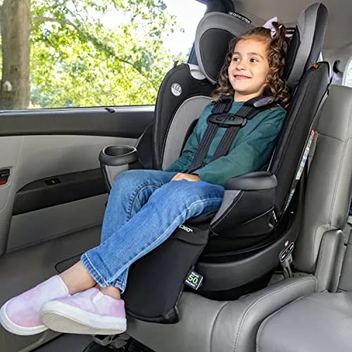Evenflo Revolve360 Extend Rotational All-in-One Convertible Car Seat with Quick Clean Cover, 360° Rotation, Rear-Facing Up to 50 Lbs, Rowe Pink