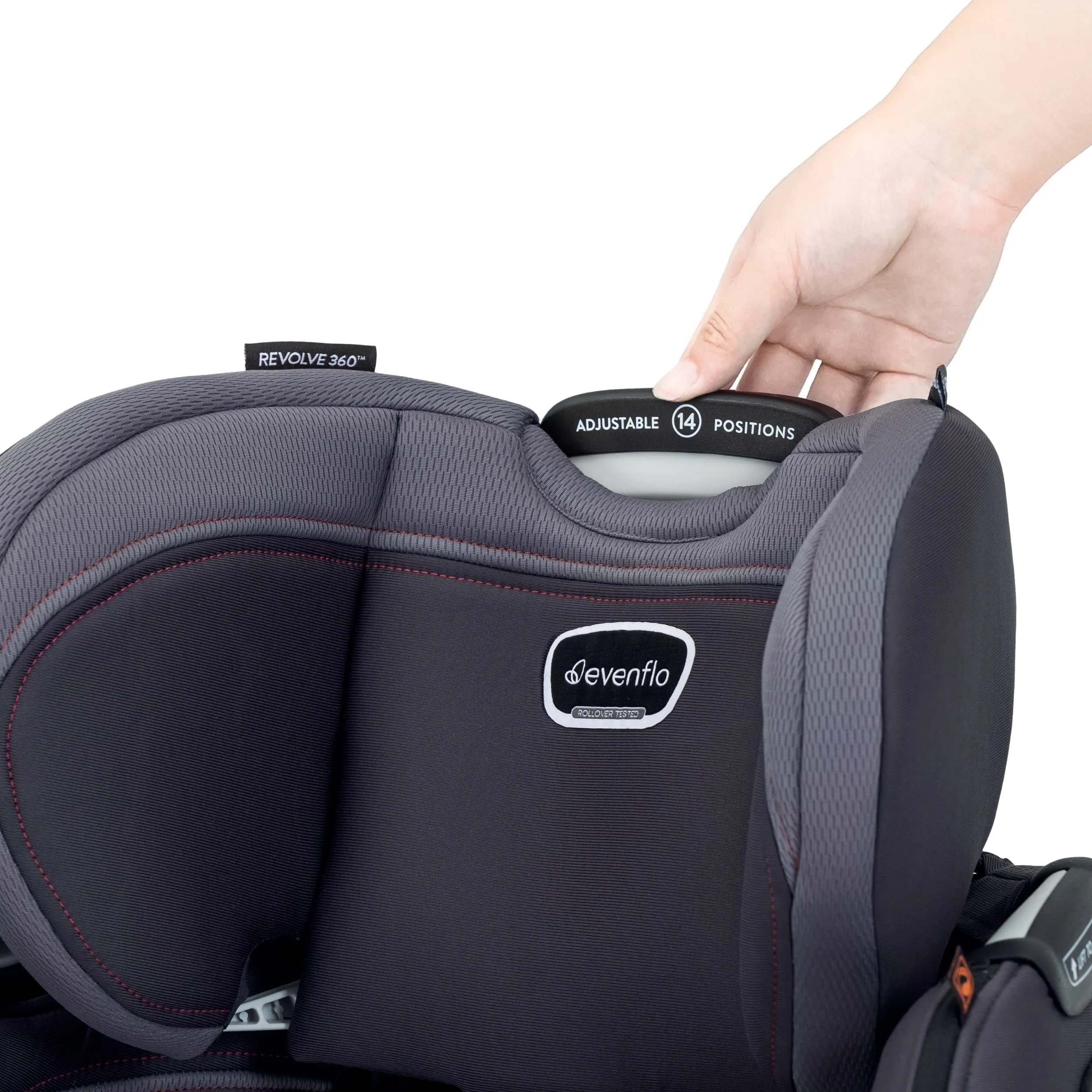 Evenflo Revolve360 Extend Rotational All-in-One Convertible Car Seat with Quick Clean Cover, 360° Rotation, Rear-Facing Up to 50 Lbs, Rowe Pink