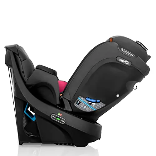 Evenflo Revolve360 Extend Rotational All-in-One Convertible Car Seat with Quick Clean Cover, 360° Rotation, Rear-Facing Up to 50 Lbs, Rowe Pink