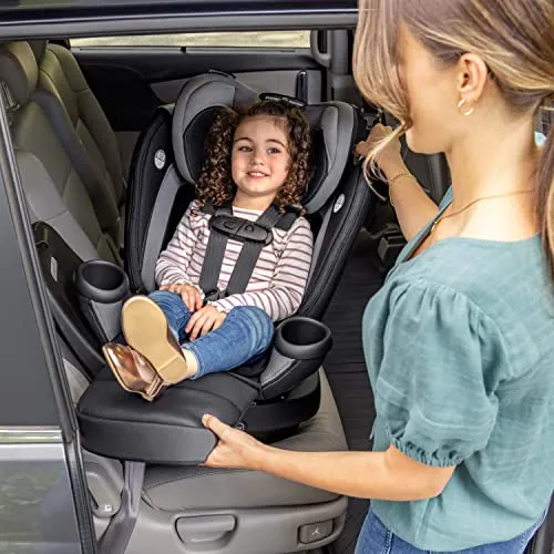 Evenflo Revolve360 Extend Rotational All-in-One Convertible Car Seat with Quick Clean Cover, 360° Rotation, Rear-Facing Up to 50 Lbs, Rowe Pink