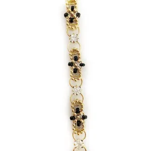 Fancy Black Bead Gold Chain by the Inch (#931)