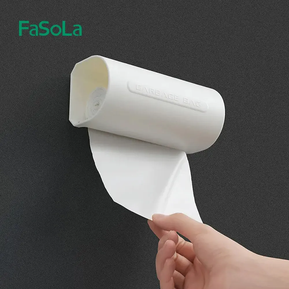FaSoLa Cylindrical Garbage Bag Dispenser - White, 13.5*6*6.3cm