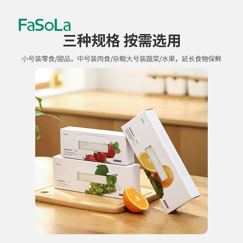 FaSoLa Disposable Thickened Food Preservation Bags - White, Size S, 18*25cm, 100 Pieces