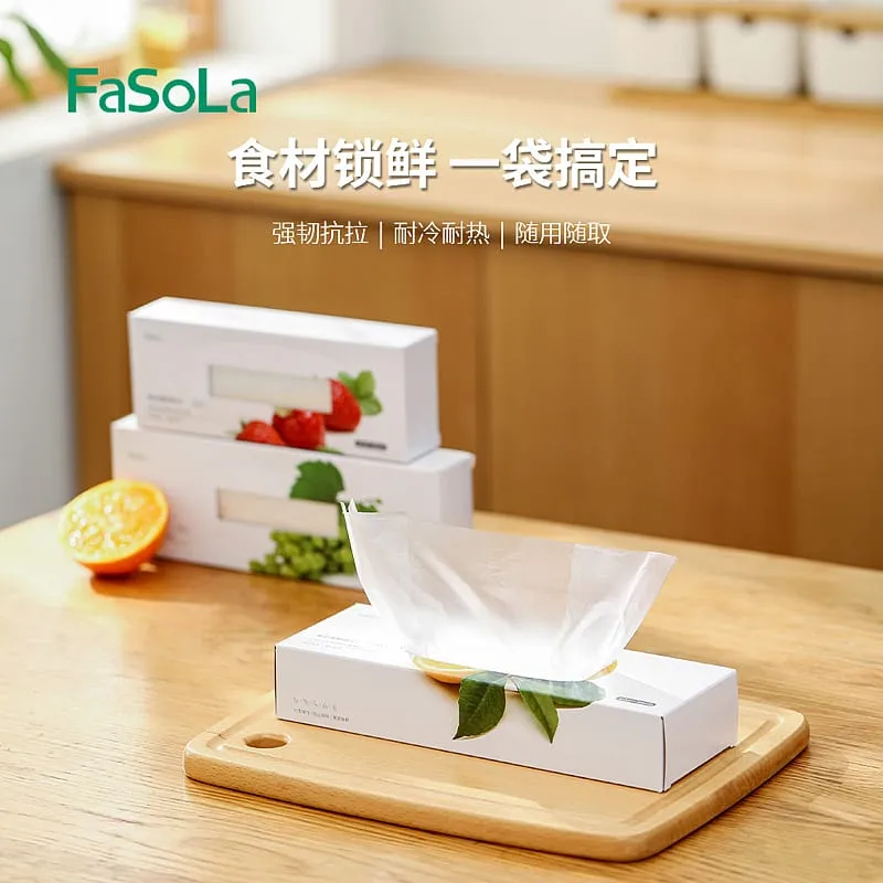 FaSoLa Disposable Thickened Food Preservation Bags - White, Size S, 18*25cm, 100 Pieces