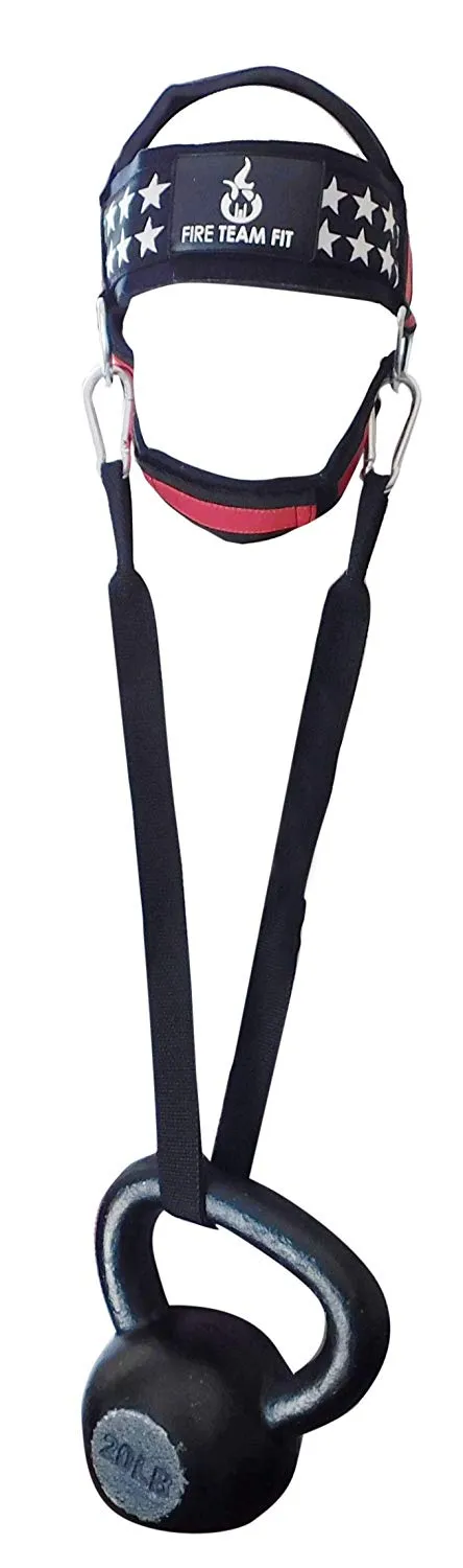 Fire Team Fit Neck Harness for Weightlifting, Neck Exerciser, Head Harness Building Iron Neck Strength, Padded & Adjustable Straps