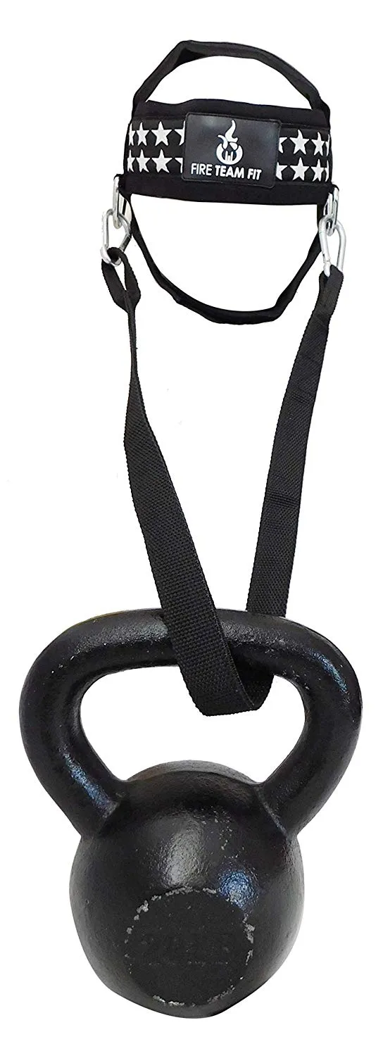 Fire Team Fit Neck Harness for Weightlifting, Neck Exerciser, Head Harness Building Iron Neck Strength, Padded & Adjustable Straps