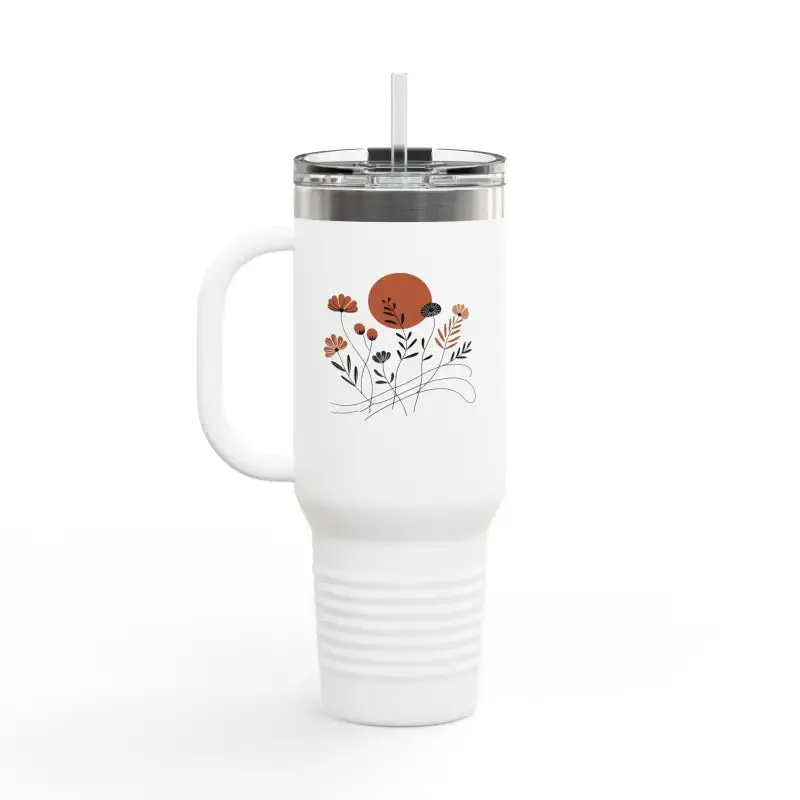 Floral Insulated Travel Mug Keeps you Hydrated
