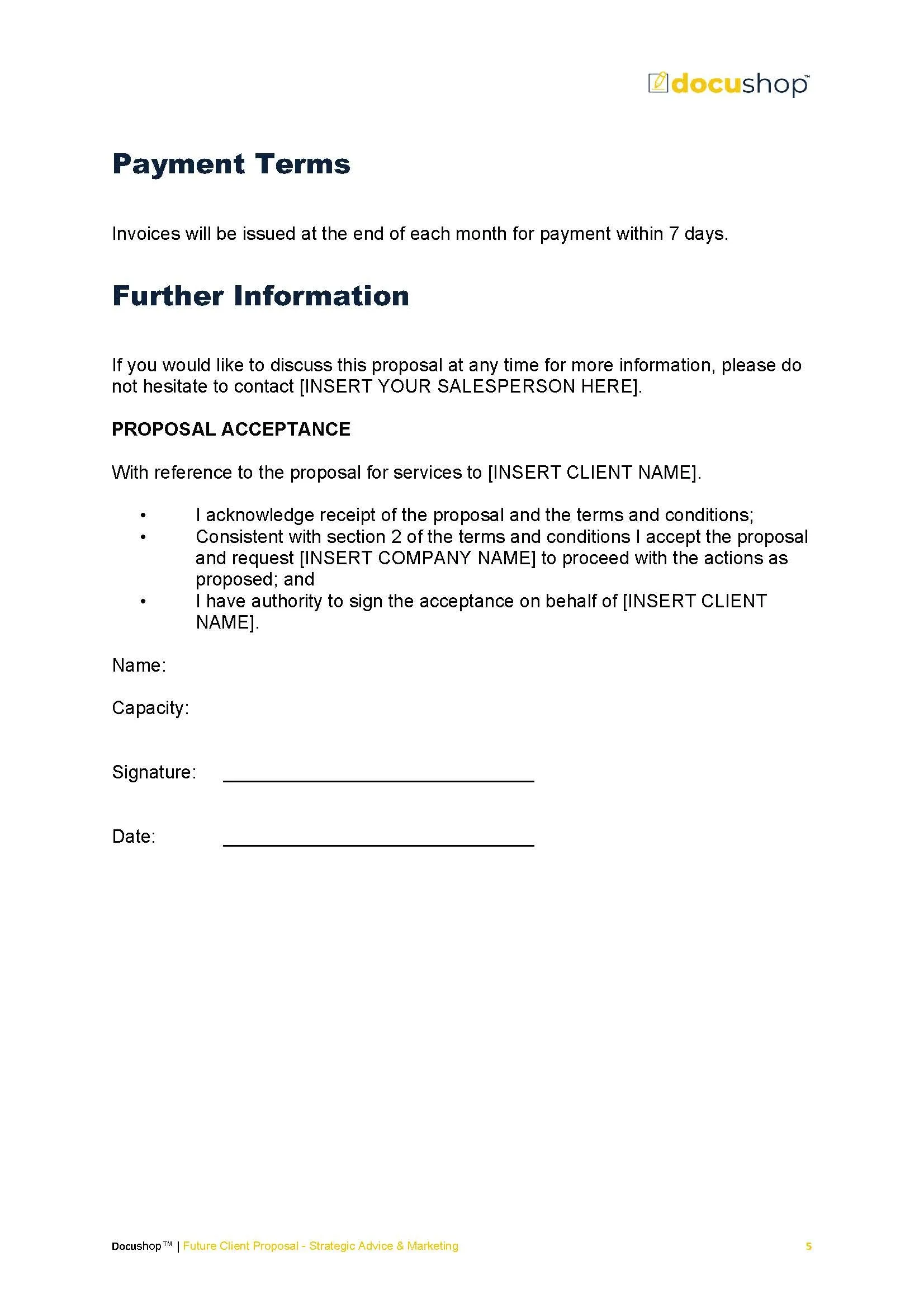 Future Client Proposal - Strategic Advice & Marketing Template