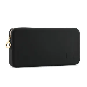 FVION Zipper Makeup Brushes Bag For Travel, Large Silicone Makeup Brush Holder, Make Up Brushes Pouch Case for Makeup Tools - Black