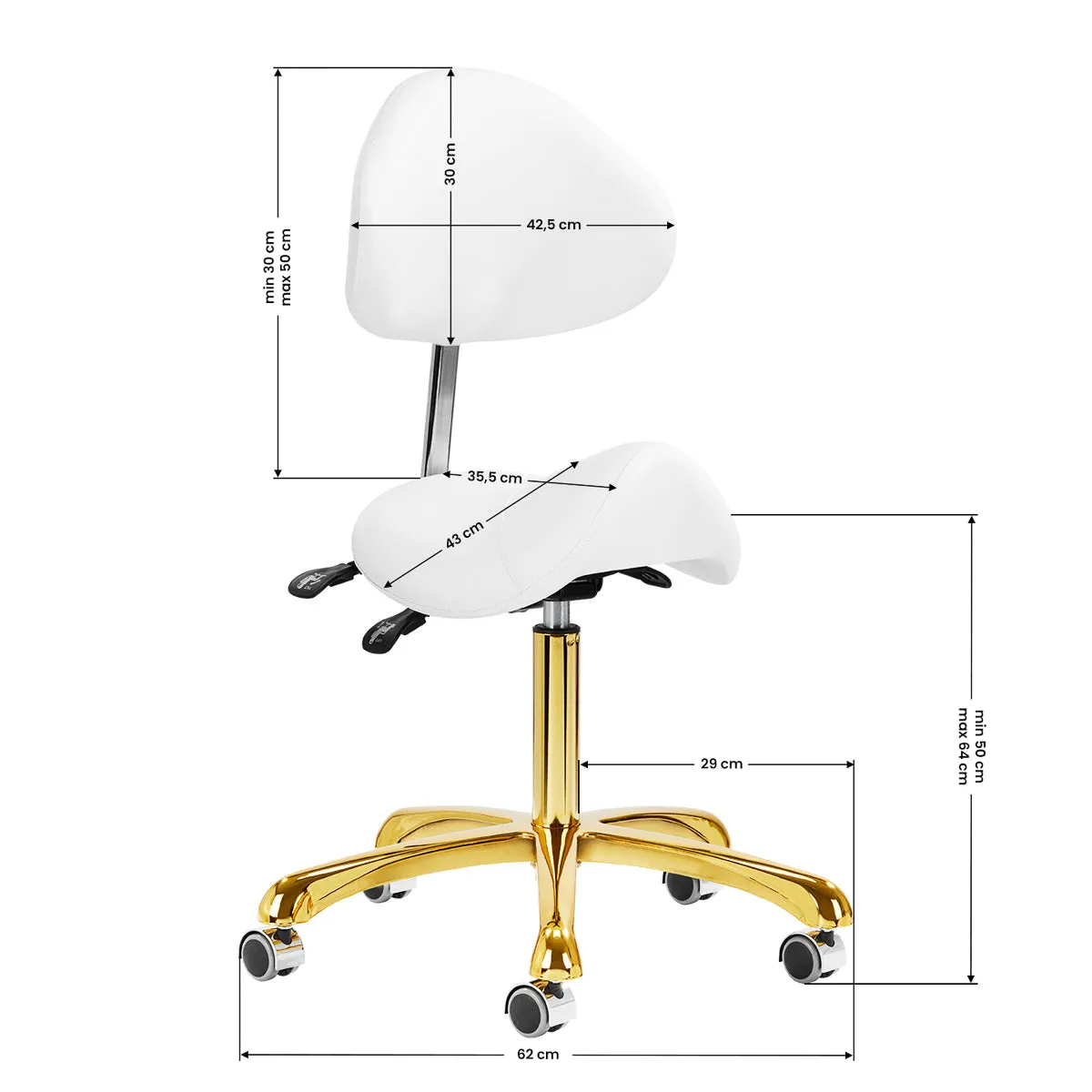 Giovanni Cosmetic Stool 1004 Gold White