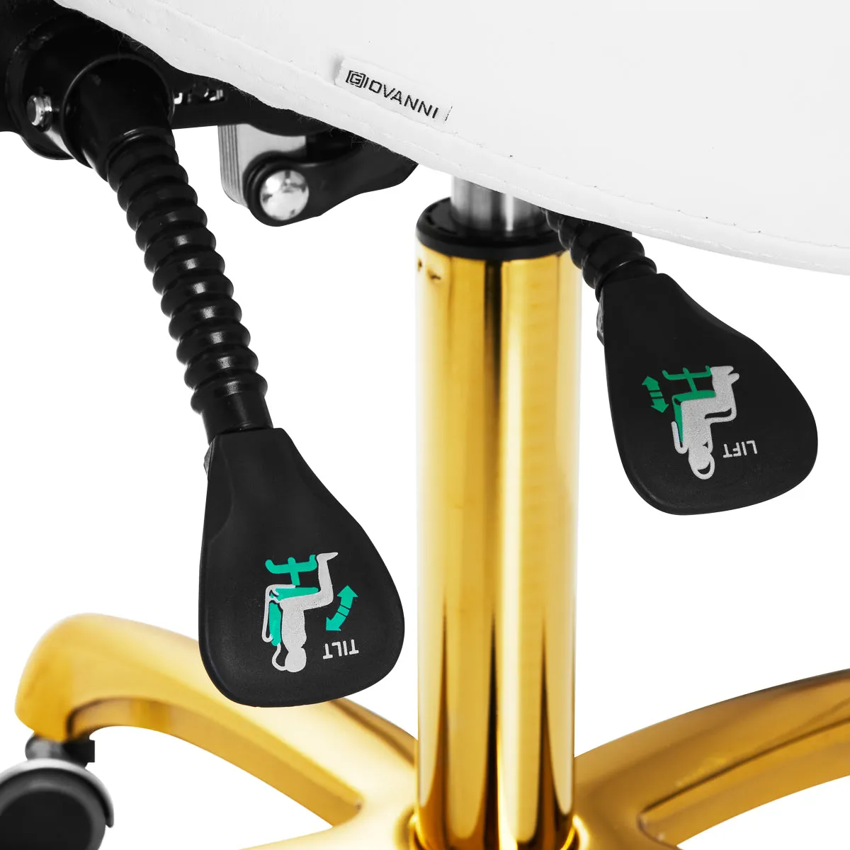 Giovanni Cosmetic Stool 1004 Gold White