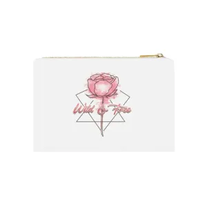 Glam Cosmetic Bag with Gold Color Zipper Cotton Canvas