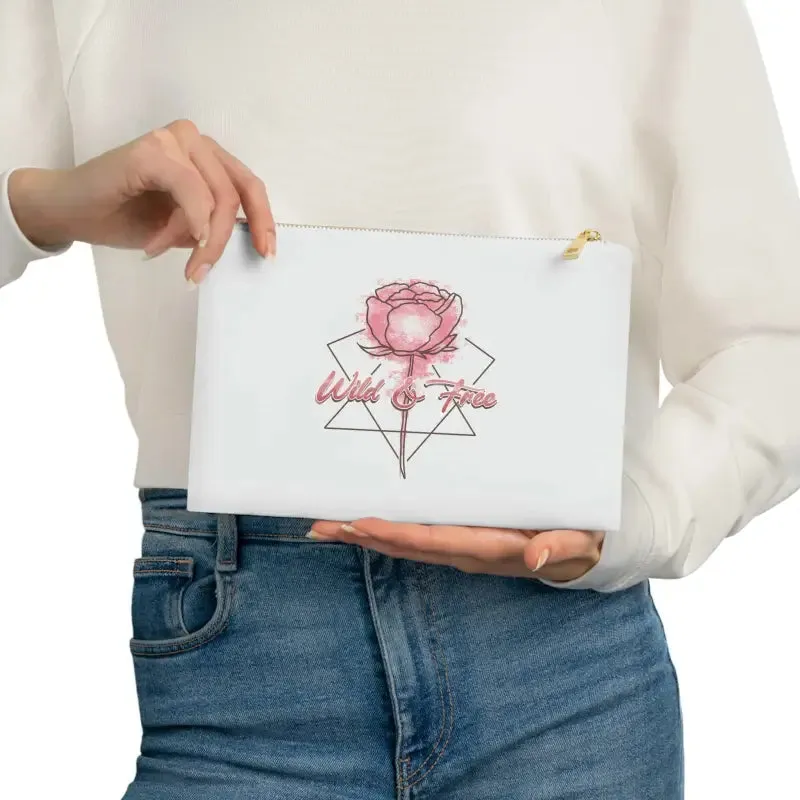 Glam Cosmetic Bag with Gold Color Zipper Cotton Canvas