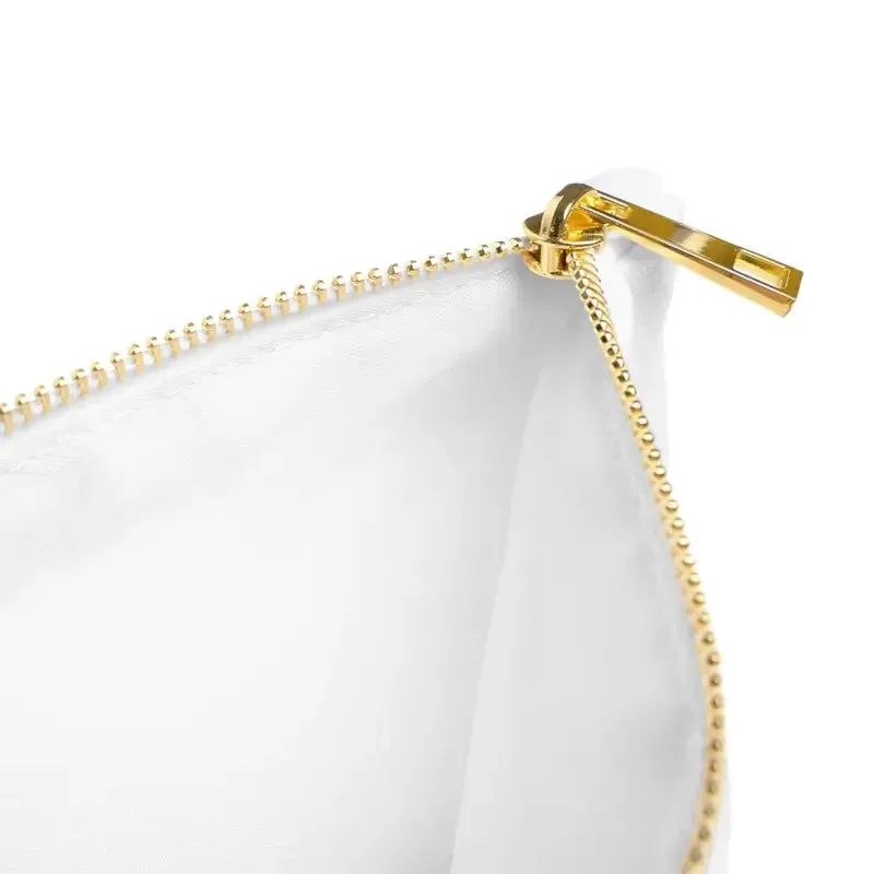 Glam Cosmetic Bag with Gold Color Zipper Cotton Canvas