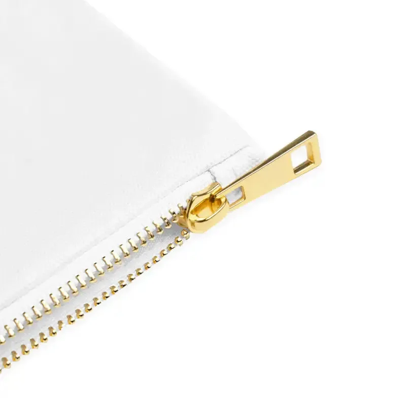 Glam Cosmetic Bag with Gold Color Zipper Cotton Canvas