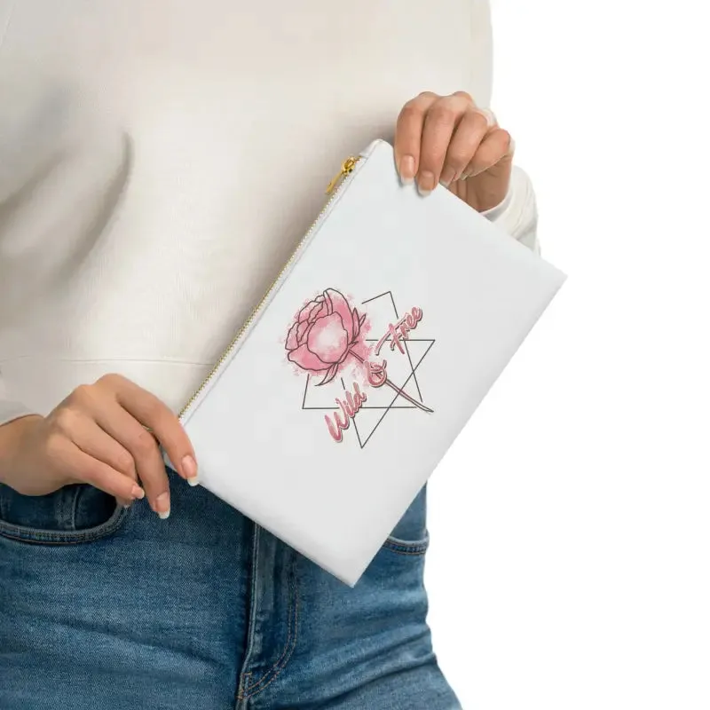 Glam Cosmetic Bag with Gold Color Zipper Cotton Canvas