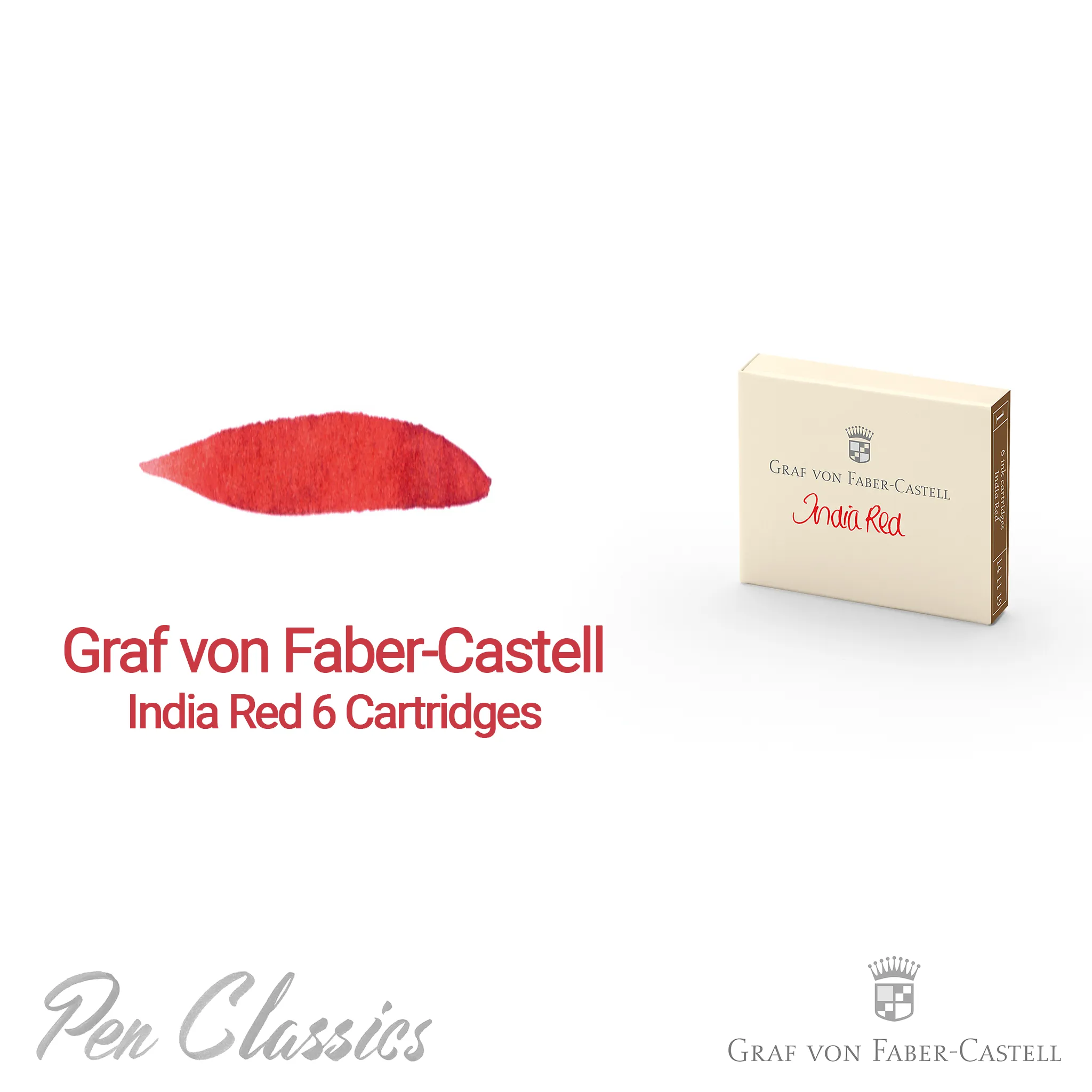 Graf von Faber-Castell India Red Cartridge 6 Pack