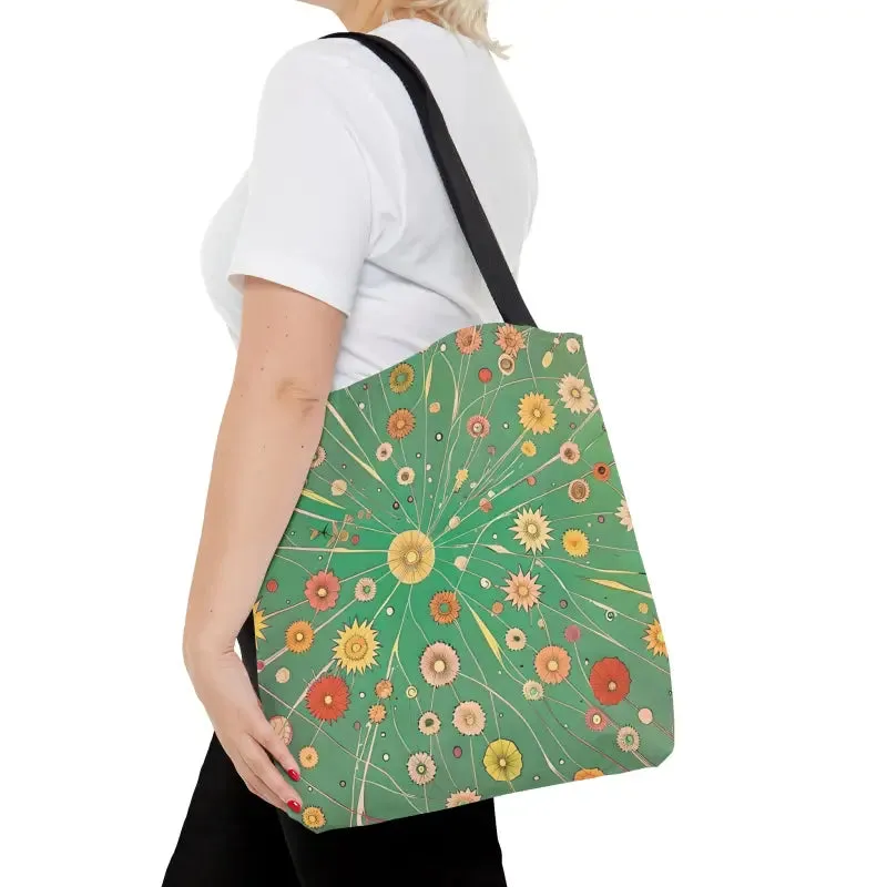 Green Floral Tote Bag for Stylish City Getaways