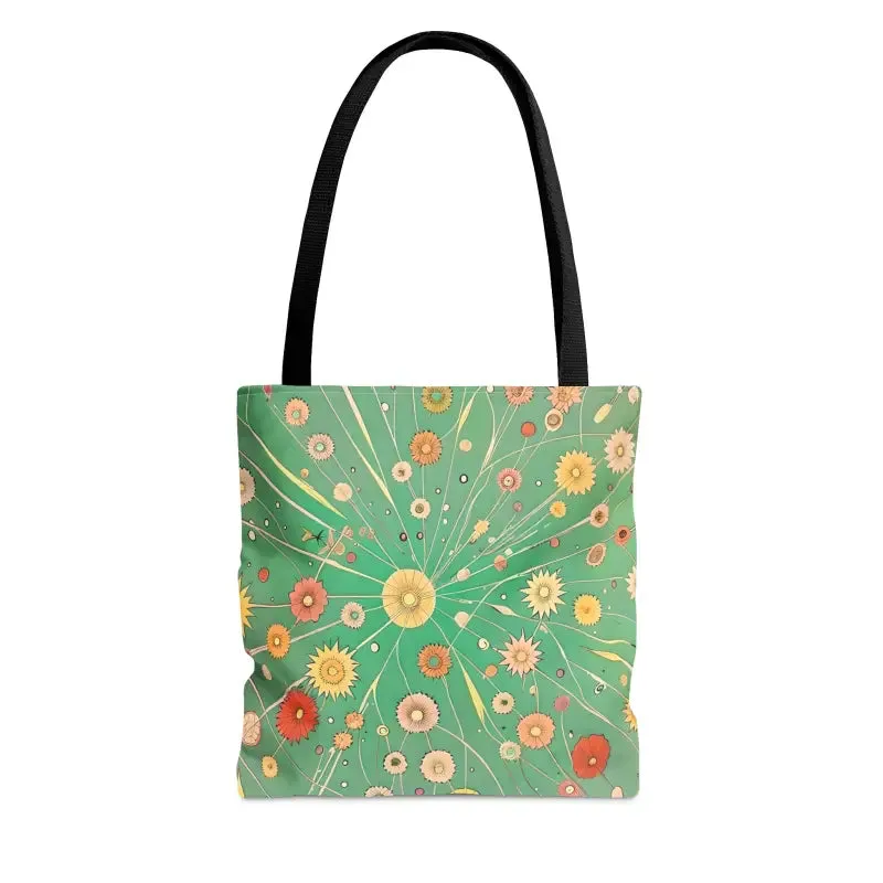 Green Floral Tote Bag for Stylish City Getaways